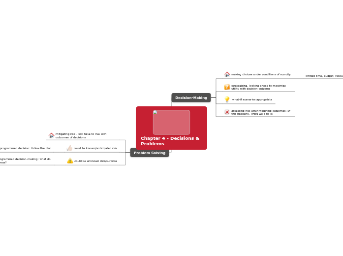Chapter 4 Decisions Vs Problems Mind Map Chapter 4 decisions vs problems mind map